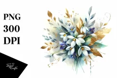 Colorful Abstract Vibrant Bouquet Gold Foil Product Image 3