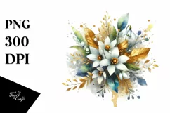 Colorful Abstract Vibrant Bouquet Gold Foil Product Image 3
