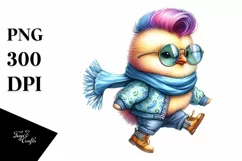 Cute Baby Chicken with Cool Haircut, Transparent PNG Product Image 3