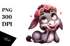 Cute Cartoon Donkey PNG Product Image 1