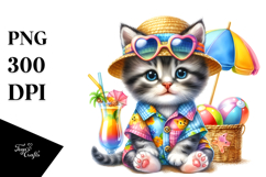 Beachwear Baby Cat Watercolor Product Image 1