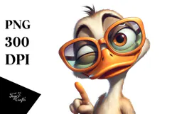 Goofy Cartoon Duck PNG Product Image 1