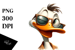 Goofy Cartoon Duck PNG Product Image 1