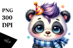 Cute Baby Panda with Party Hat, High-Res PNG Product Image 1