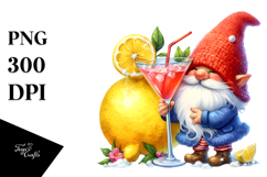 Cute Gnome Drinking Cocktail PNG Product Image 1
