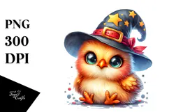 Vibrant Baby Rooster with Wizard Hat PNG Product Image 1