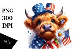 Caricature-Like Highland Cow Portrait | Clipart Product Image 1