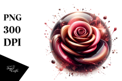 Rose Watercolor Splash Clipart Product Image 1