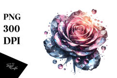 Rose Watercolor Splash Clipart Product Image 1