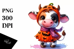 Cute Baby Cow Halloween Costume | Sublimation Clipart Product Image 1