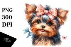 Cute Yorkshire Terrier, Joyful and Bright, PNG Product Image 1