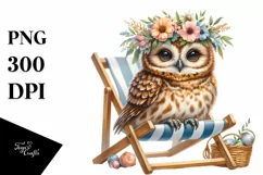 Young Owl Beach Chair Clipart Product Image 1