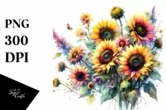 Sunflowers Watercolor PNG Product Image 3