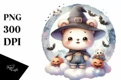 Watercolor Style Funny Halloween Clipart, Transparent PNG Product Image 3