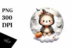 Watercolor Style Funny Halloween Clipart, Transparent PNG Product Image 3