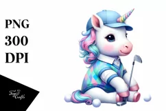 Colorful Baby Unicorn PNG Product Image 3