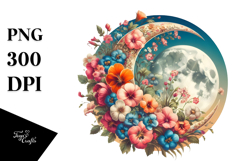 Vintage Postcard Style Flowers PNG Product Image 1