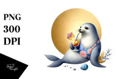 Seal Wearing Beachwear, Transparent PNG Product Image 1