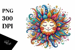 Colorful Sun Watercolor Cute Baby Fox Clipart Product Image 1