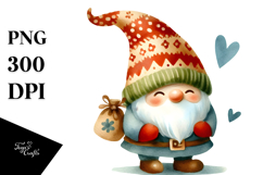 Retro Quirky Gnome Watercolor PNG Product Image 1