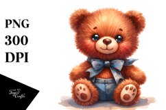 Smiling Cute Baby Old Plush Bear Clipart Product Image 3
