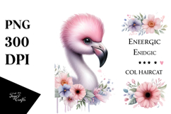Energetic Baby Flamingo, PNG Product Image 1