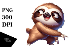 Digital Painting of Cartoon Sloth with Anthropomorphic Product Image 1