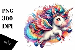 Colorful Baby Unicorn PNG Product Image 1