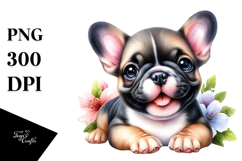 Watercolor Baby French Bulldog PNG Product Image 1