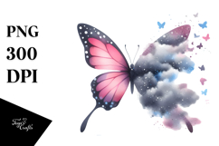 Cute Butterfly V Painting, Transparent PNG Product Image 1