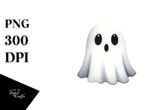 Simple Funny Halloween Ghost, Transparent PNG Product Image 1