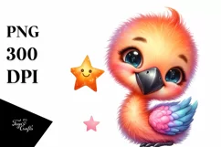 Colorful Baby Flamingo Clipart Product Image 1