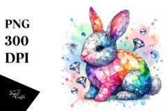 Sparkling Bunny Made of Diamonds PNG Product Image 1