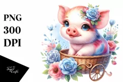 Colorful Baby Pig Clipart Product Image 3