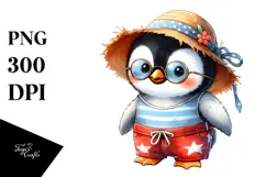 Digital Painting Baby Penguin PNG Product Image 1