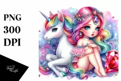 Baby Unicorn with Gemstone, PNG Product Image 3