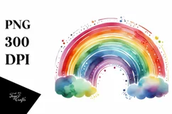 Colorful Simple Watercolor Rainbow Clipart Product Image 1