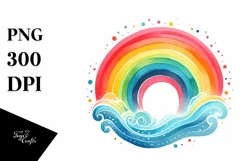 Colorful Simple Watercolor Rainbow Clipart Product Image 1