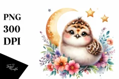 Whimsical Ptarmigan | Moon Stars | Clipart Product Image 3