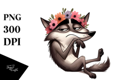Whimsical Cartoon Wolf PNG Product Image 1