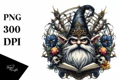 Detailed Gothic Gnome White Background Clipart Product Image 1