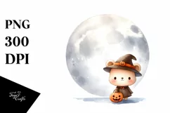 Cute Baby Bear Standing on Moon, Transparent PNG Product Image 3