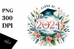 Watercolor Class of 2024 | Clipart Product Image 3