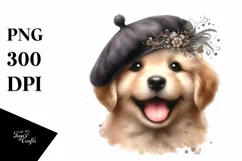 Vintage Diva Puppy Portrait Whimsical Clipart Product Image 3
