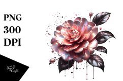 Shiny Camellia Watercolor Splash Clipart Product Image 3