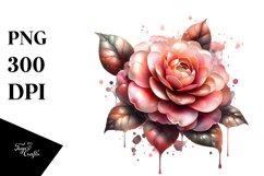 Shiny Camellia Watercolor Splash Clipart Product Image 3