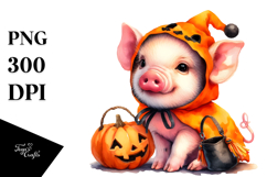 Cute Baby Pig Halloween PNG Product Image 1
