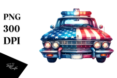 Vintage Police Car with Stars, PNG Product Image 1