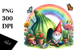 Colorful Vegetable Gnome House | Sublimation Clipart Product Image 1