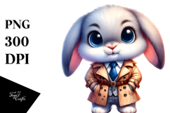 cute Bunny Detective Coat PNG Product Image 1